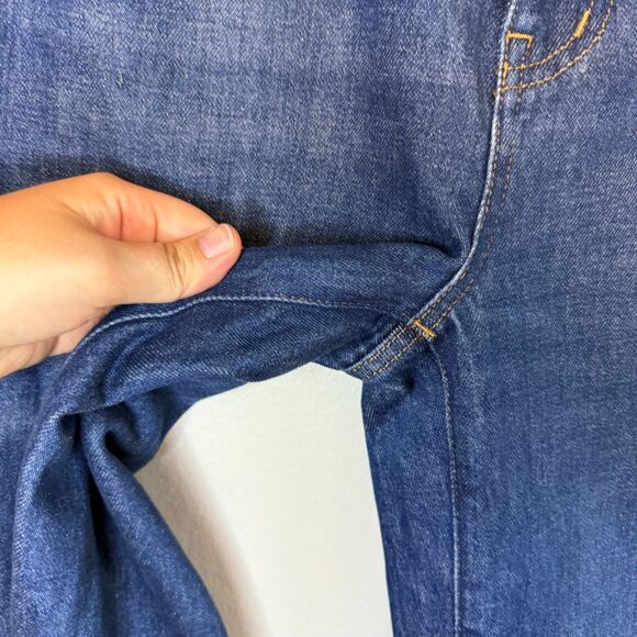 Madewell Hemp Cotton Blend Baggy Straight Jeans Dark Wash Slouchy Denim Size 24 - Picture 8 of 15